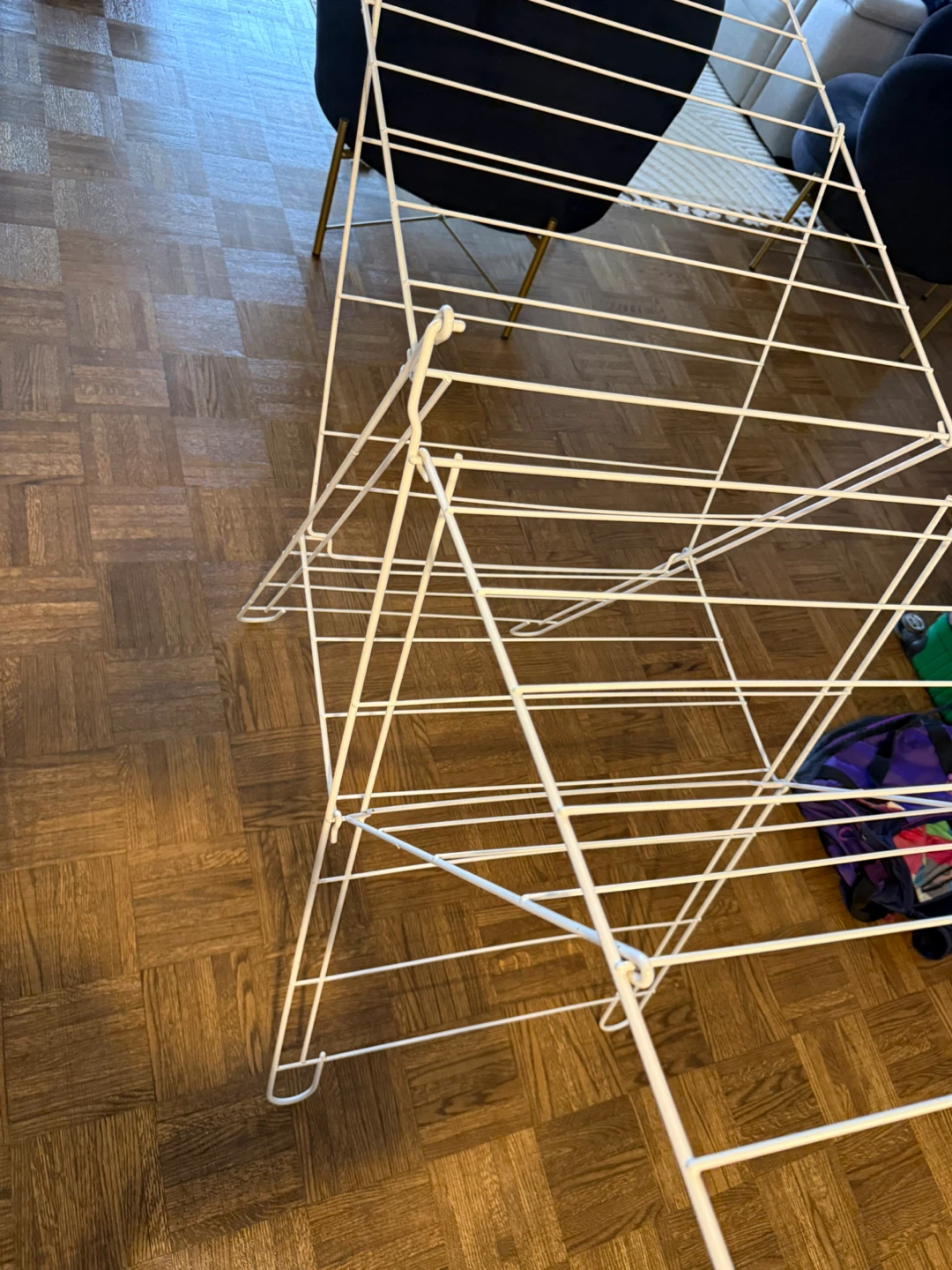 White Metal Clothes Drying Rack - photo 2
