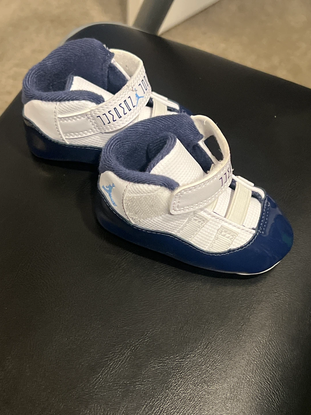 Baby Jordan 11 Crib size 2c Shoes - Navy/White