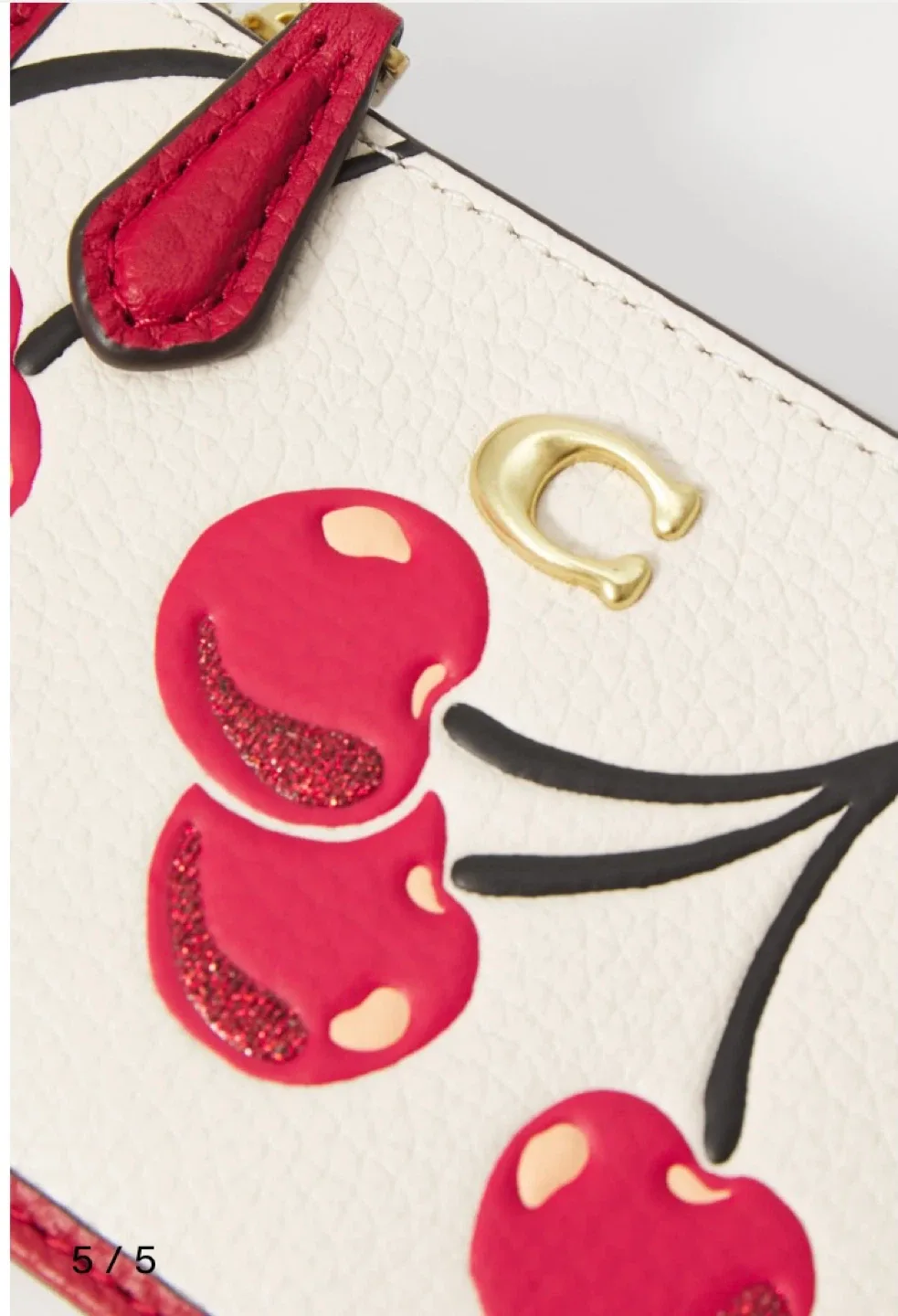 🍒 New Coach Cherry Leather Cardholder Wallet 🍒 image indicator(6)