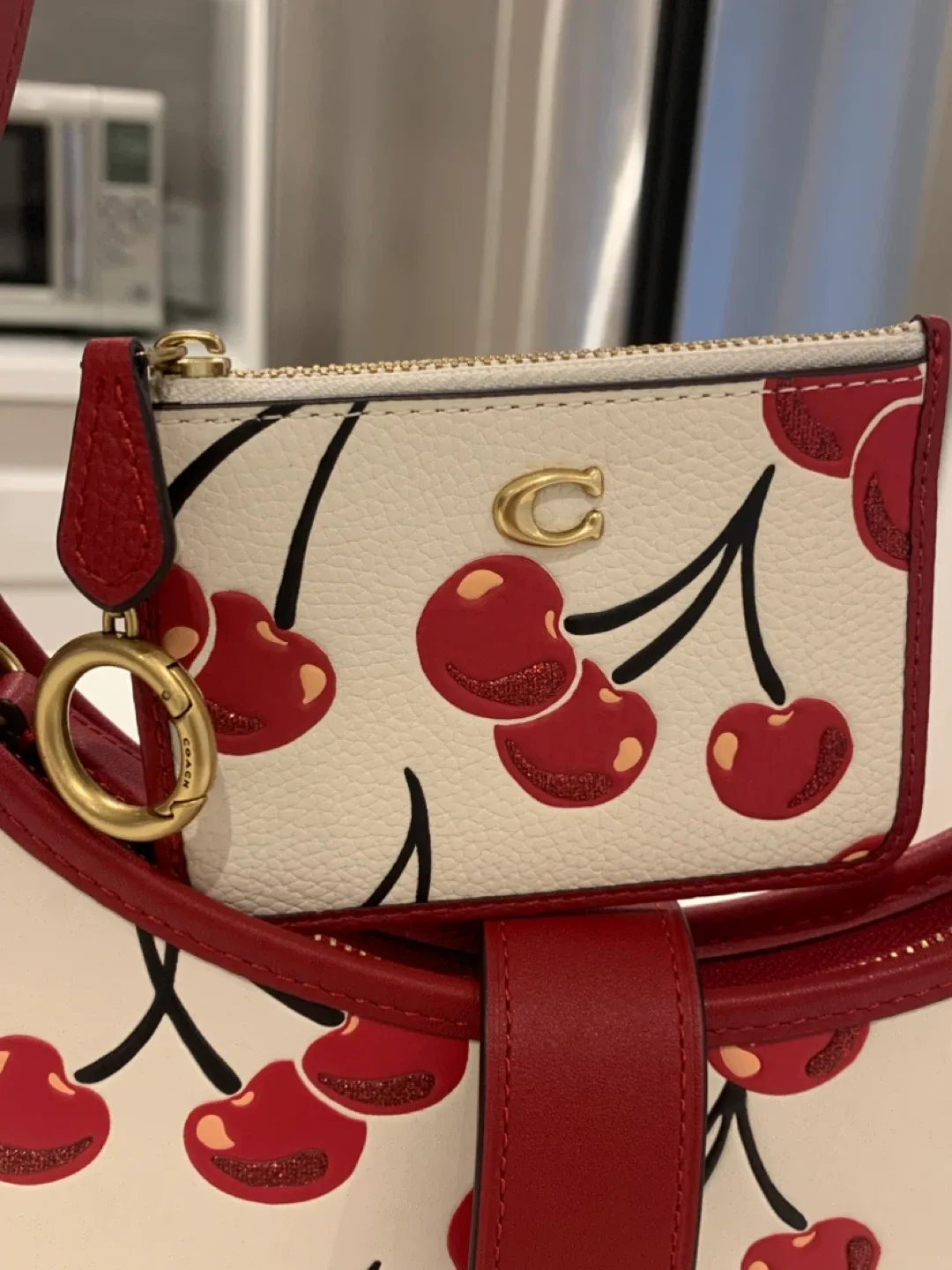 🍒 New Coach Cherry Leather Cardholder Wallet 🍒 image indicator(7)