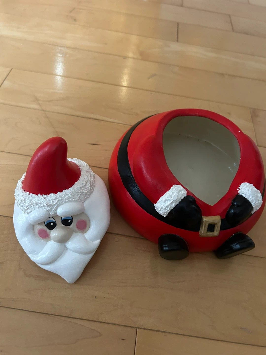 Hand painted Santa ceramic container - photo 3