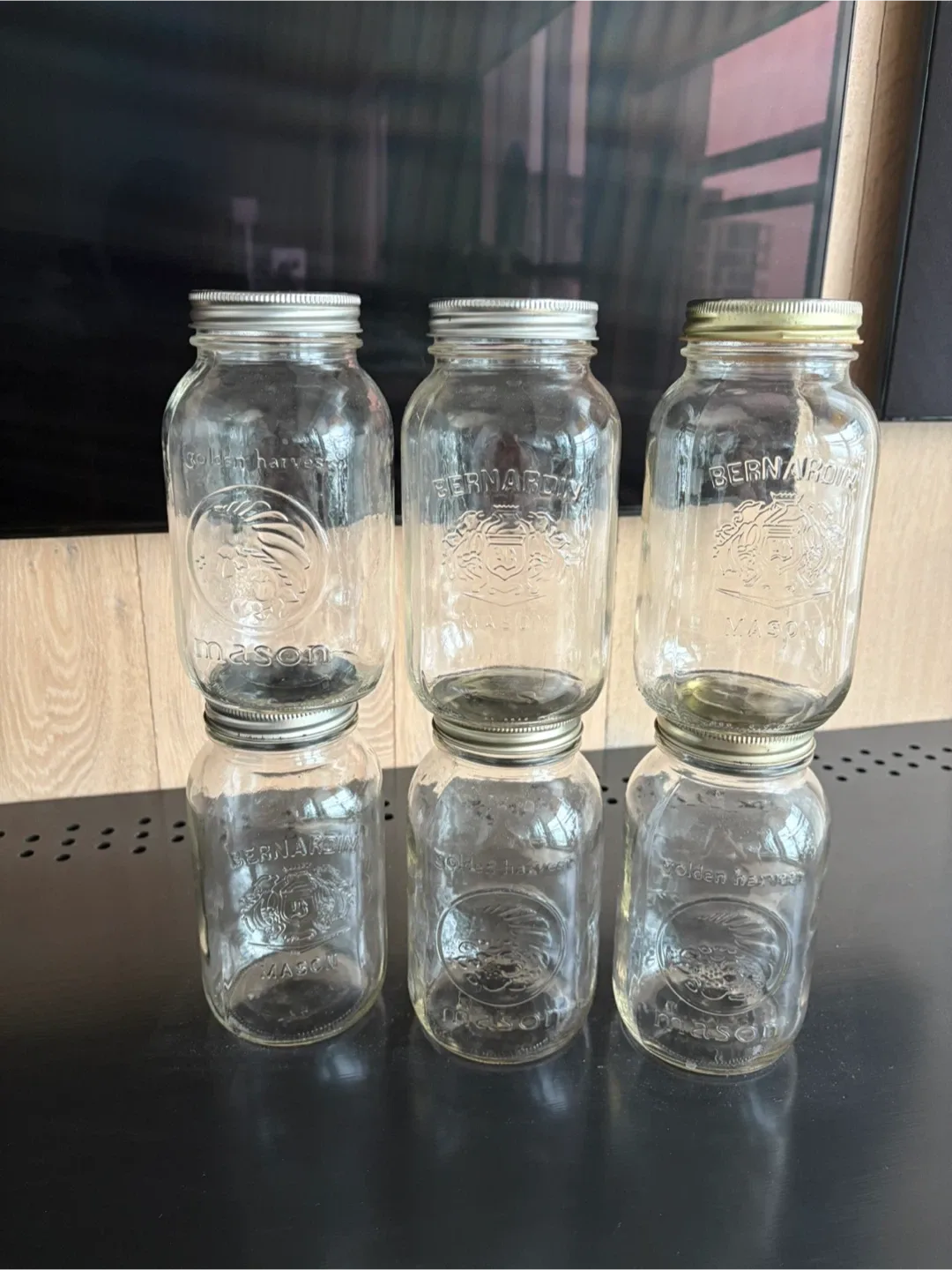 Glass mason jars 1.0L x6 thumbnail