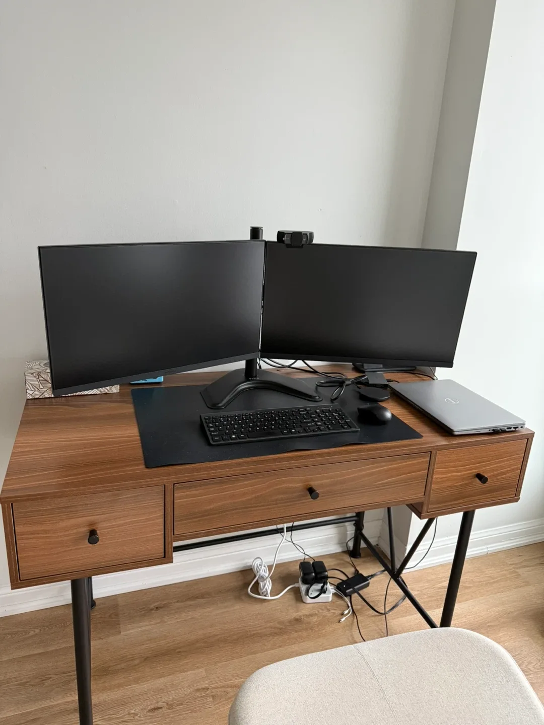 Wood and Black Metal office desk