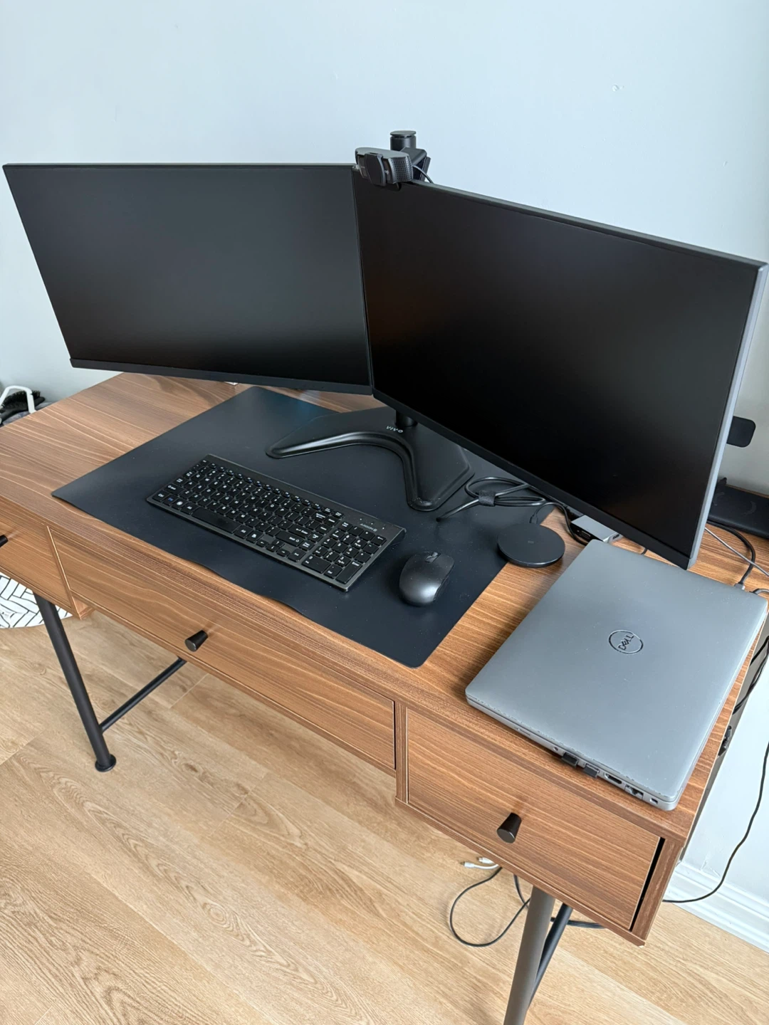 Wood and Black Metal office desk - photo 3
