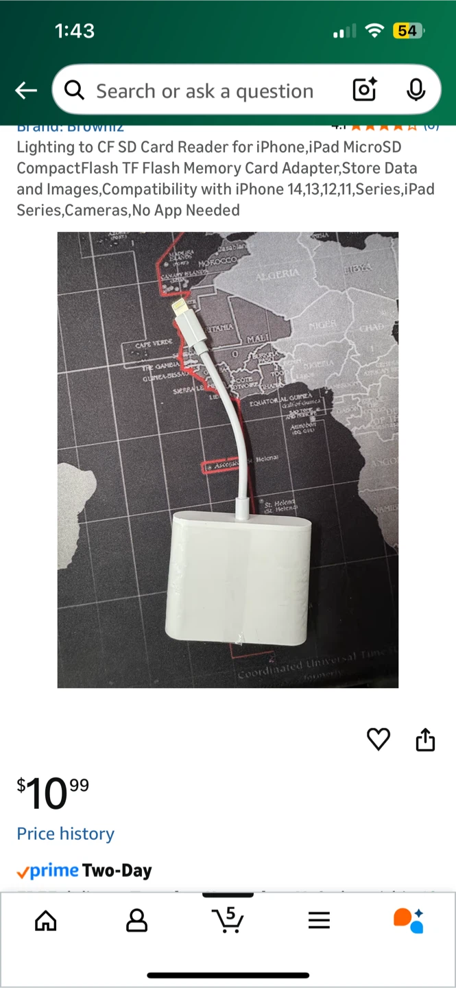 Lighting to CF SD Card Reader for iPhone/iPad🥕🥕🥕