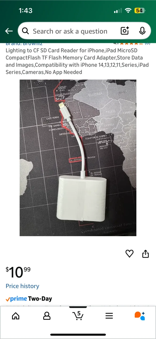 Lighting to CF SD Card Reader for iPhone/iPad🥕🥕🥕 thumbnail