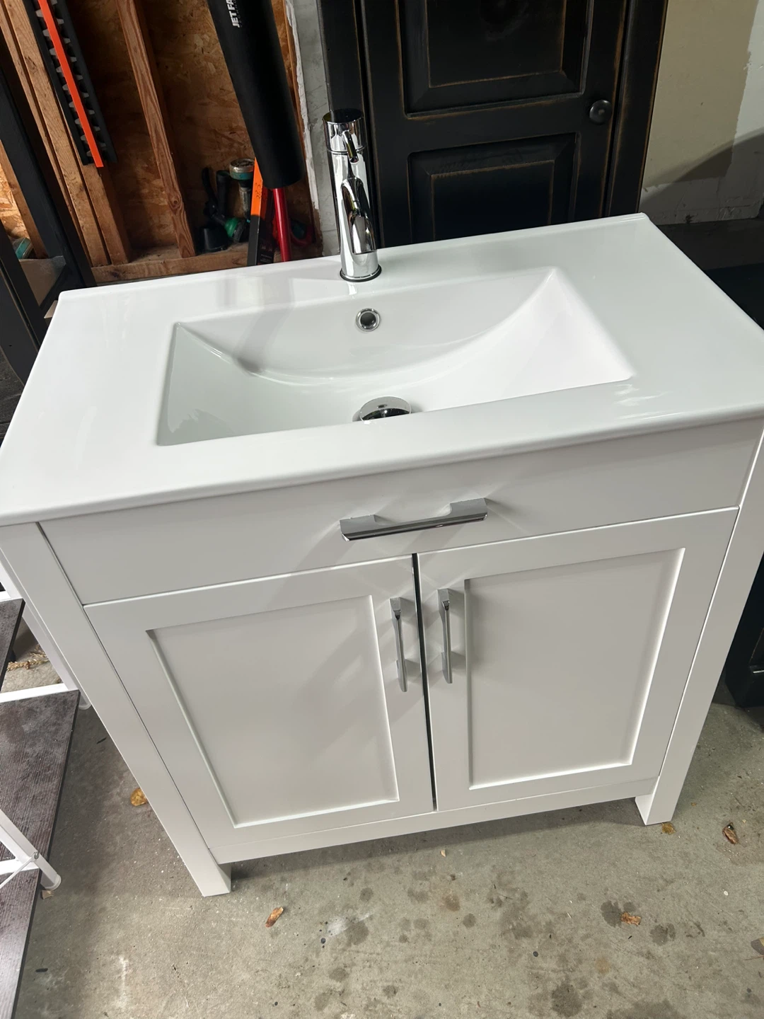 White Bathroom Vanity with Sink
