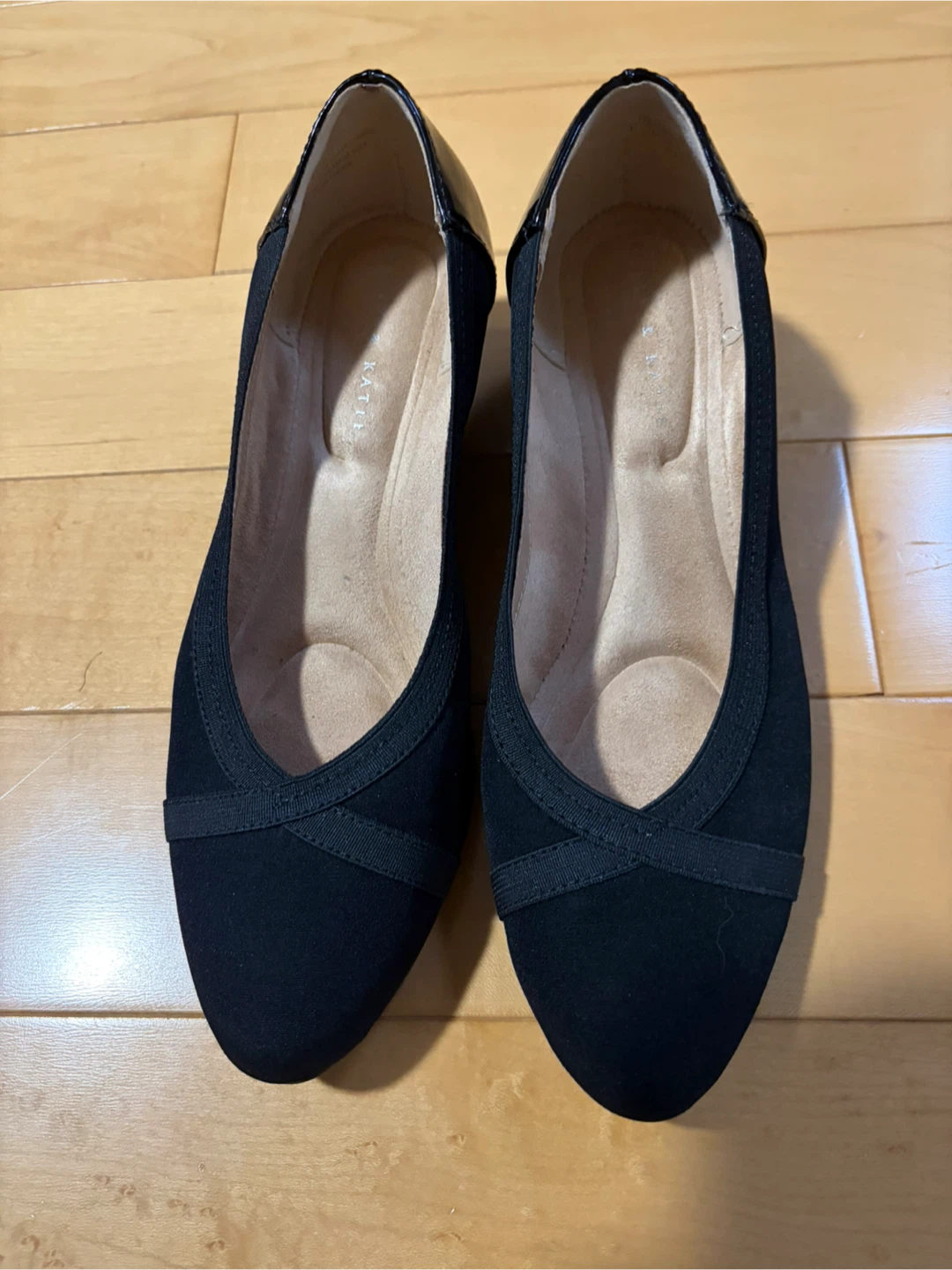 Kelly & Katie Black Wedge Heel Shoes - Size 6.5