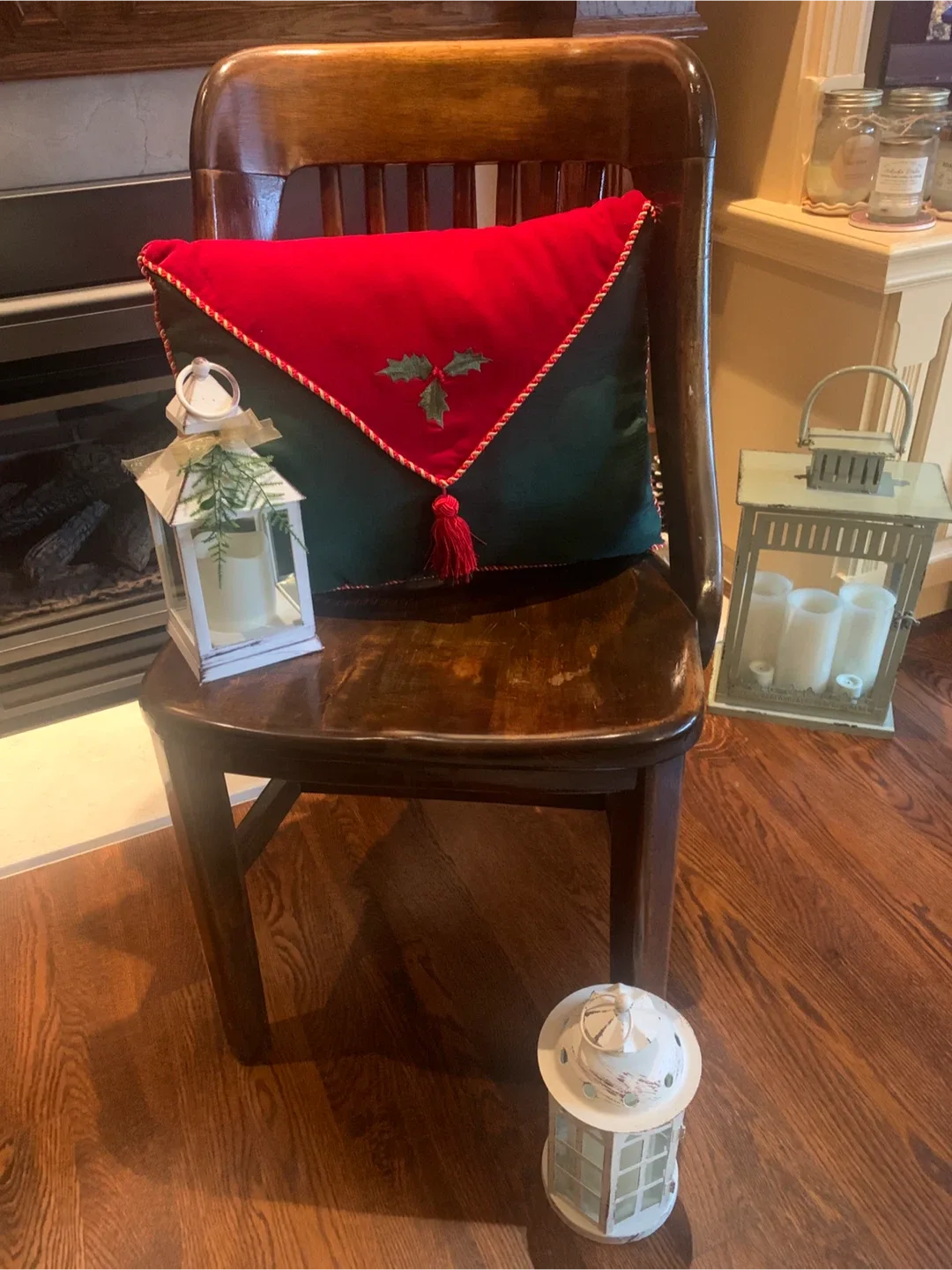 Christmas Decorative Pillow - Red & Green thumbnail