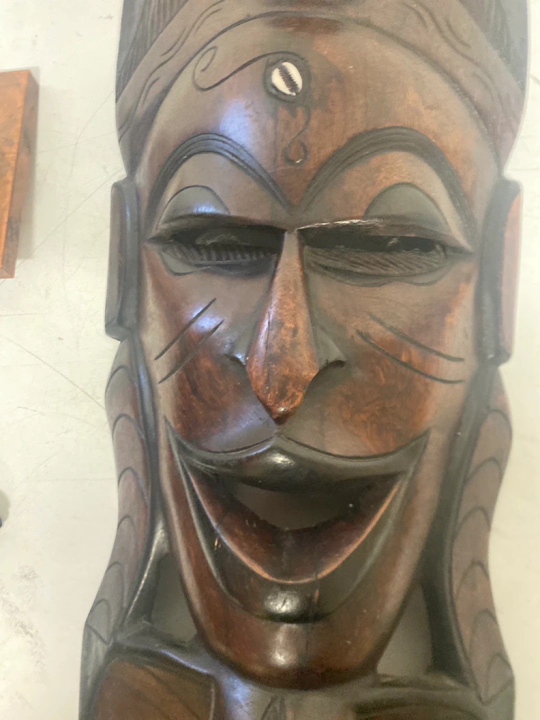 Vintage Hand Carved Wooden Mask - photo 2