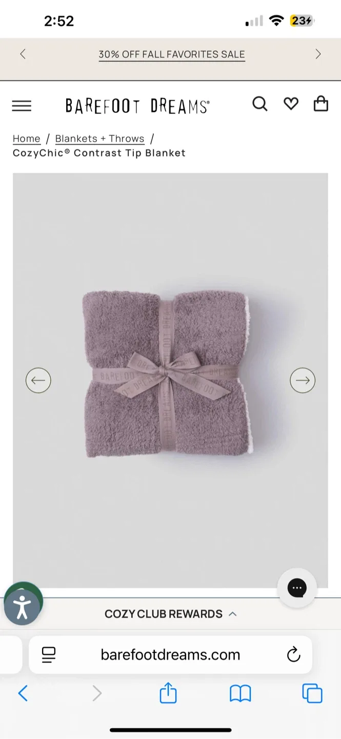 Barefoot Dreams CozyChic Contrast Tip Blanket thumbnail