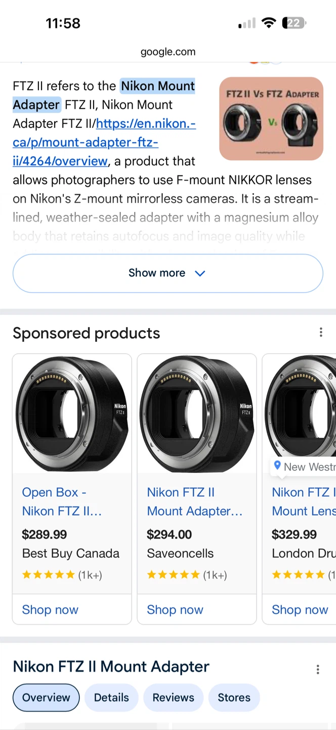 Nikon FTZ II Mount Adapter - Like New! - photo 3