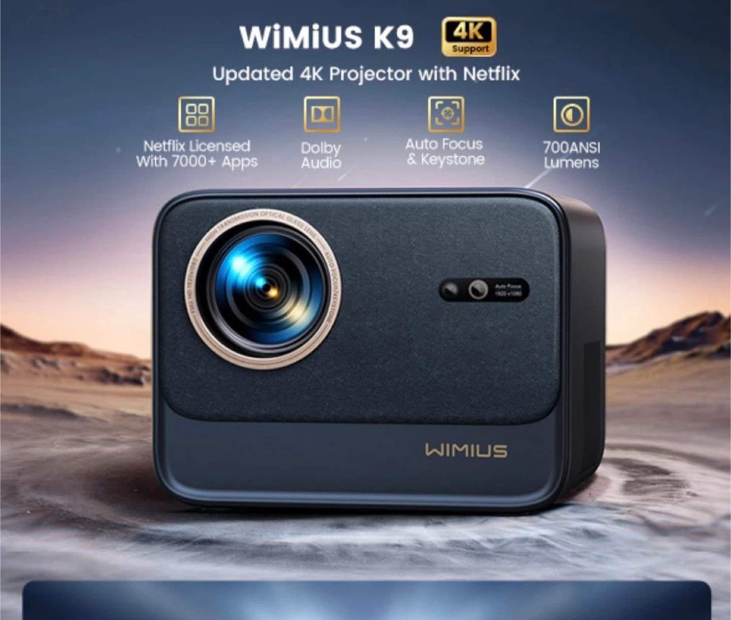 WiMiUS K9 4K Projector with Netflix - photo 2