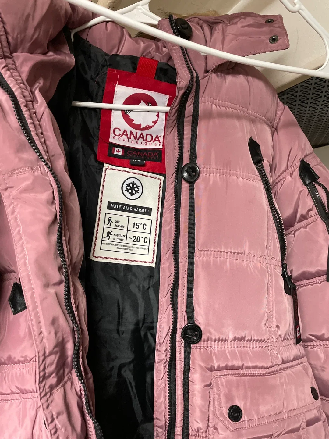 Canada Weather Gear Pink Puffer Jacket L/G image indicator(2)