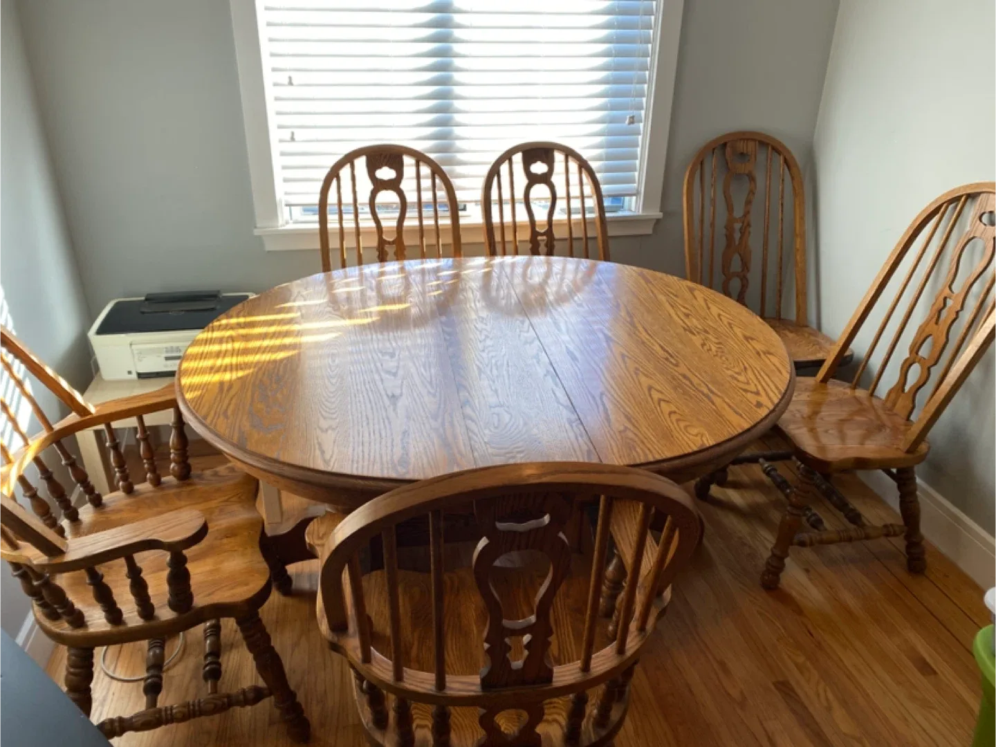 Oak Dining Table with 6 Chairs
