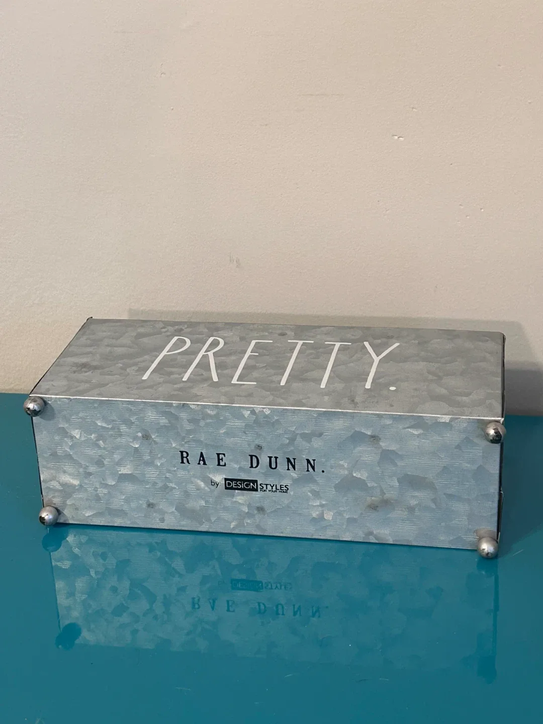 ✨ Rae Dunn “PRETTY” Metal Organizer – Like New image indicator(2)