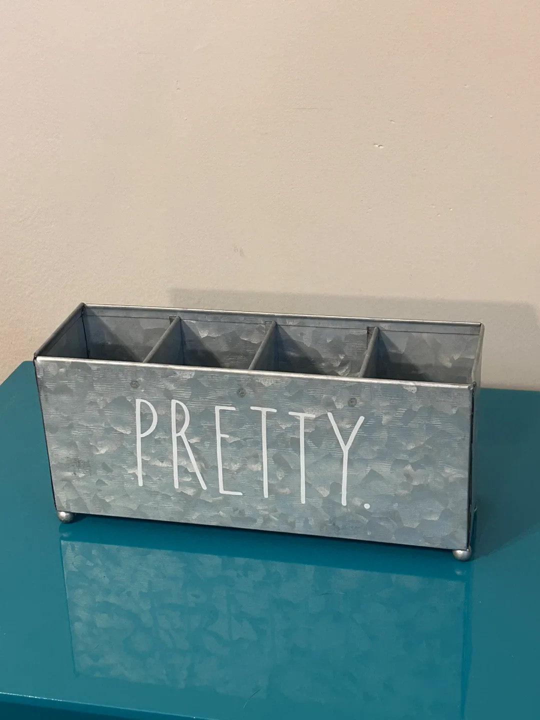 ✨ Rae Dunn “PRETTY” Metal Organizer – Like New