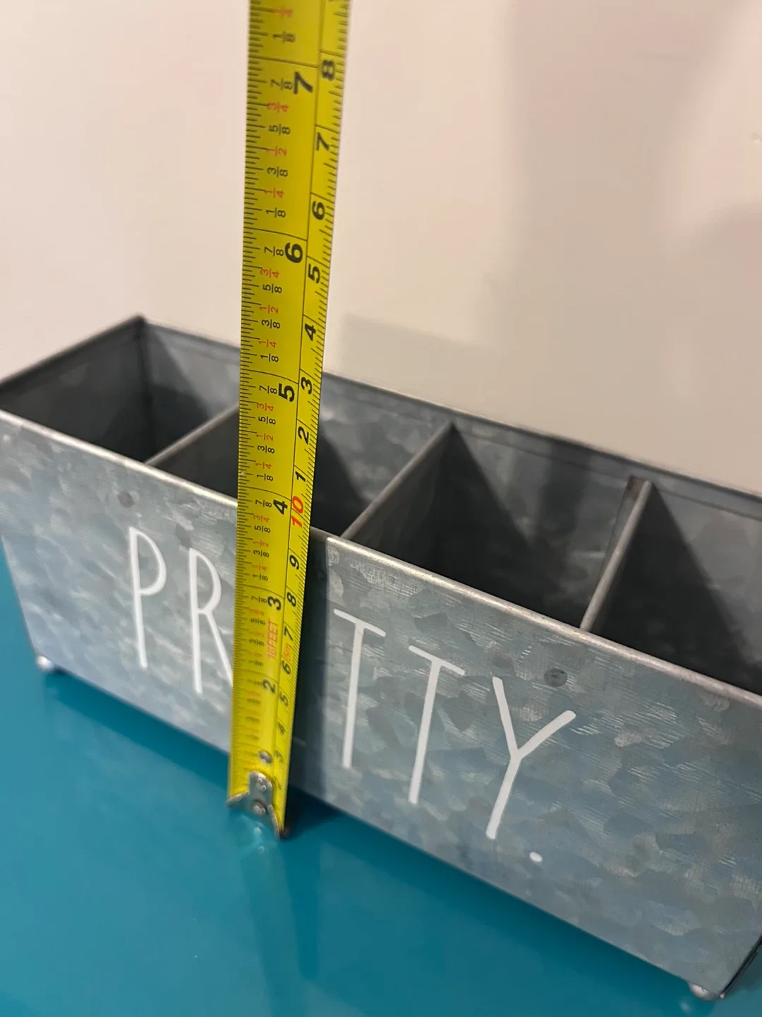 ✨ Rae Dunn “PRETTY” Metal Organizer – Like New image indicator(4)