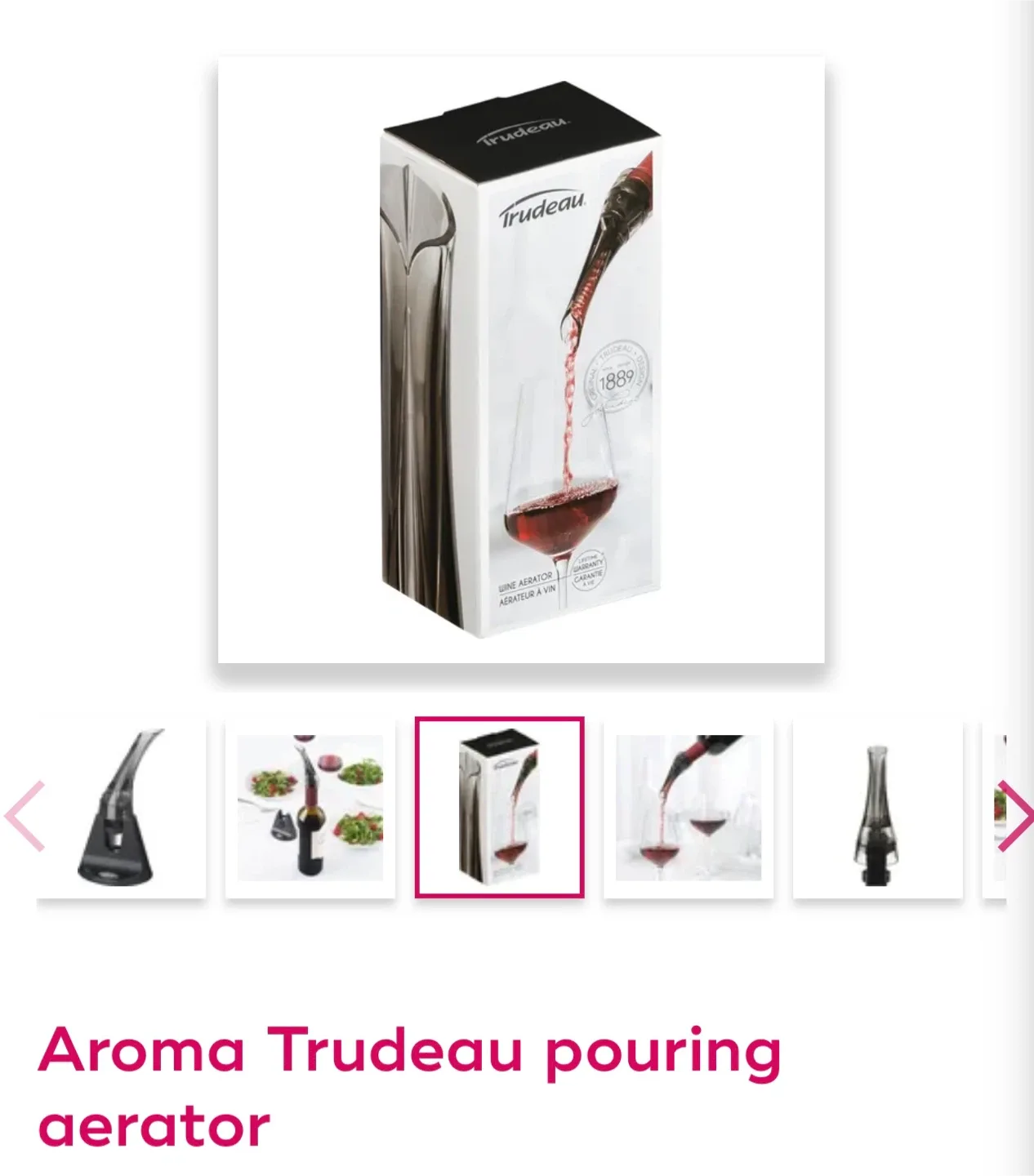 Trudeau Wine Aerator - Pouring Aerator