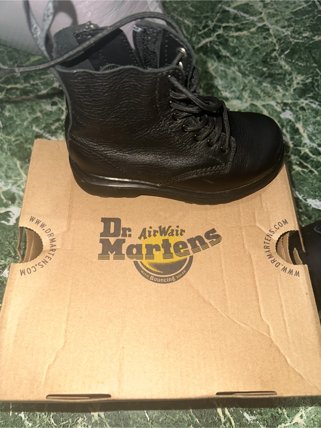 Dr. Martens Black Leather Boots, Size 9 - photo 3