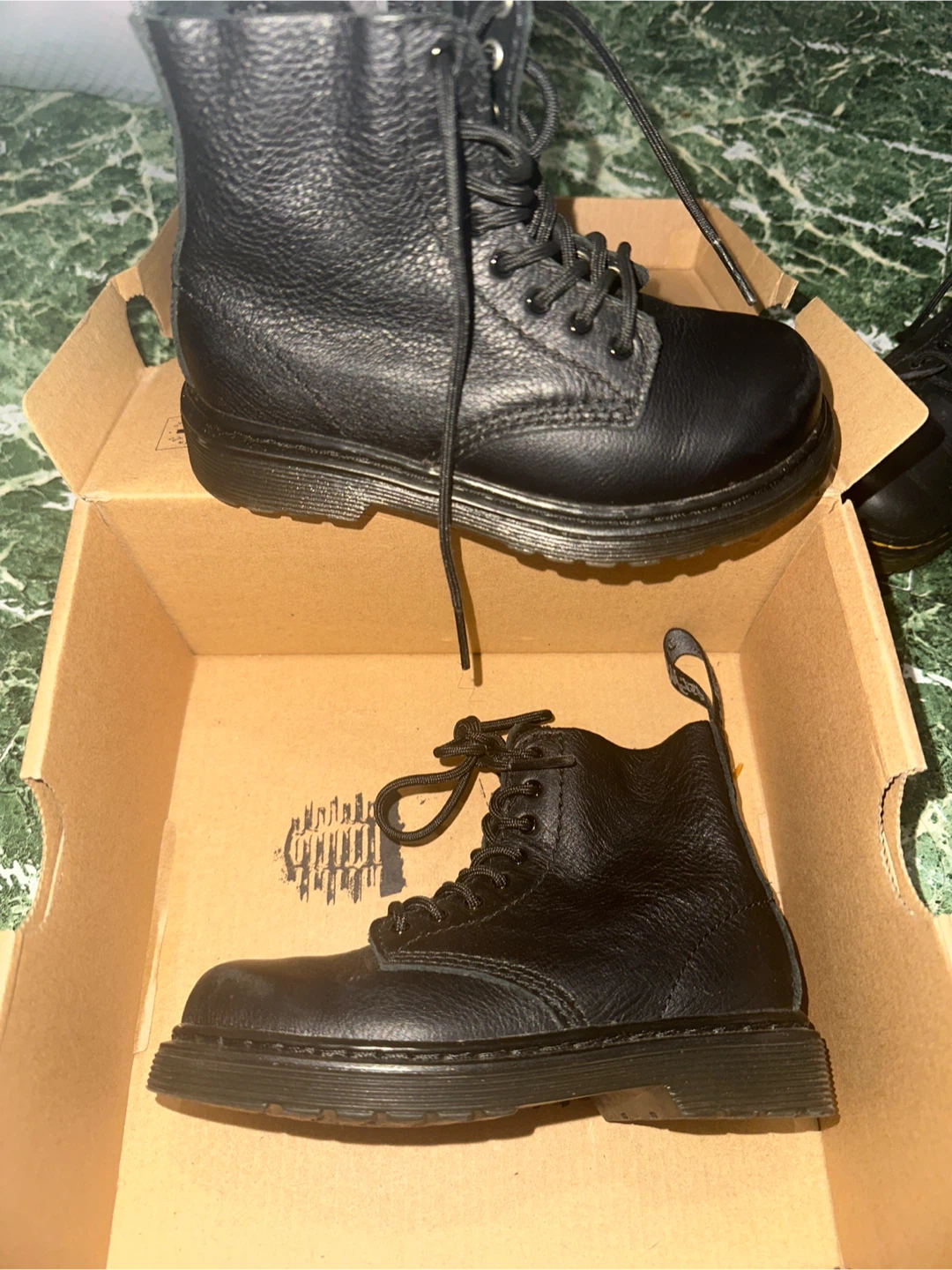 Dr. Martens Black Leather Boots, Size 9 - photo 2
