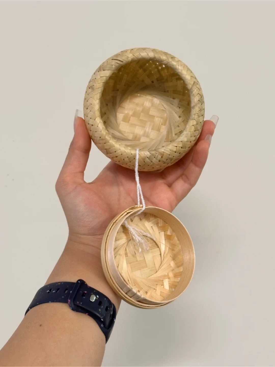 🆕 Bamboo Woven Baskets with Lid x2 image indicator(3)