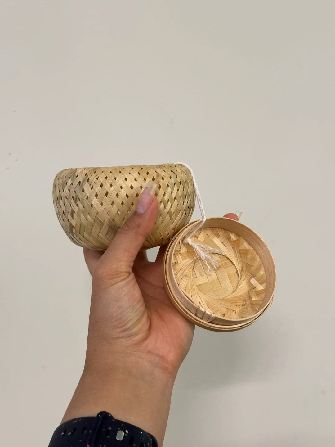 🆕 Bamboo Woven Baskets with Lid x2 image indicator(4)