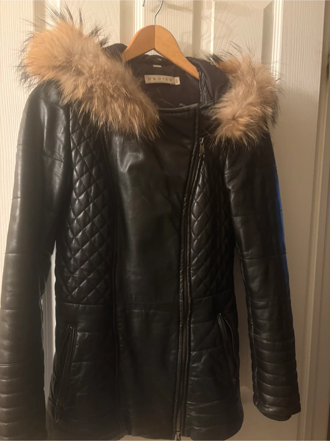 Danier Black Leather Jacket - Size 3   Xsmall