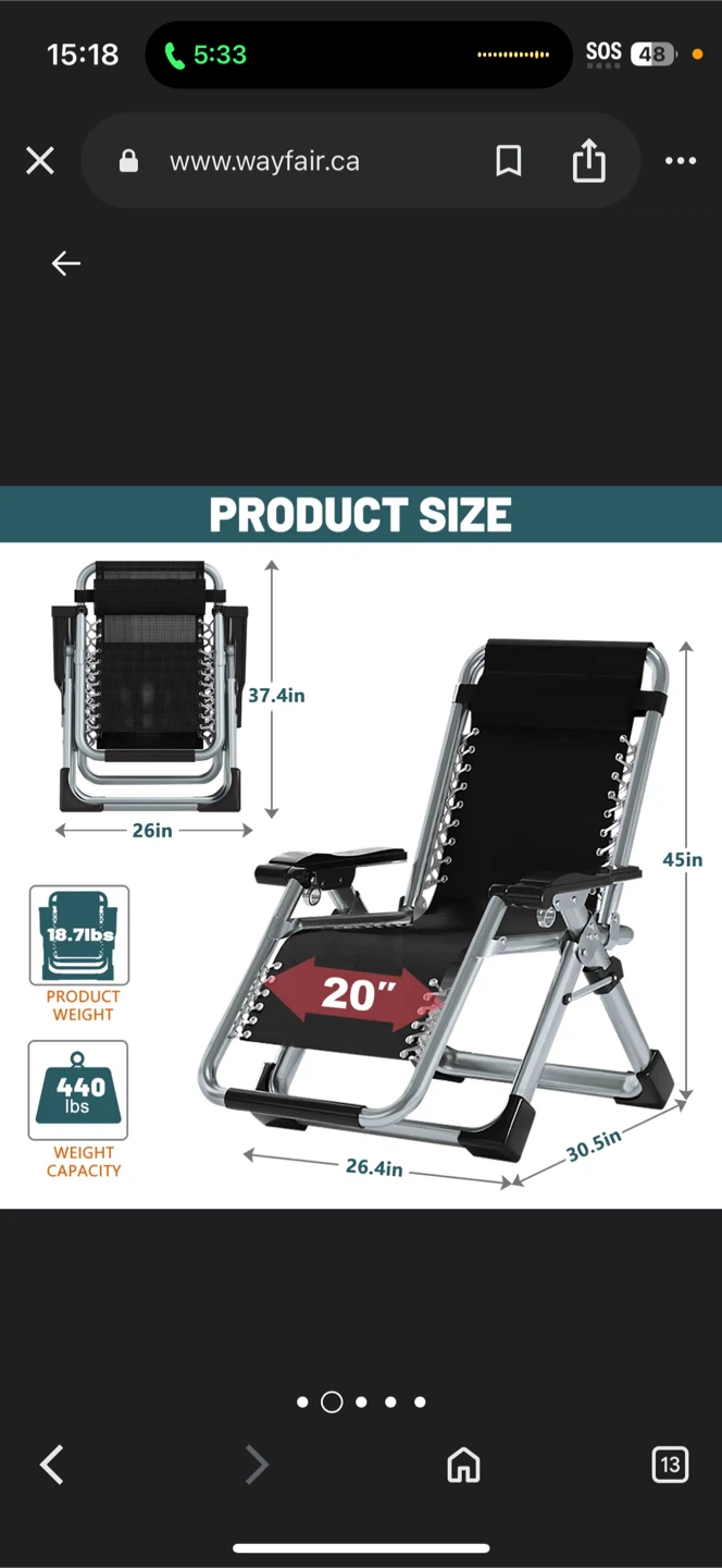 2 Portable Zero Gravity Lounge Chair - Green - photo 4