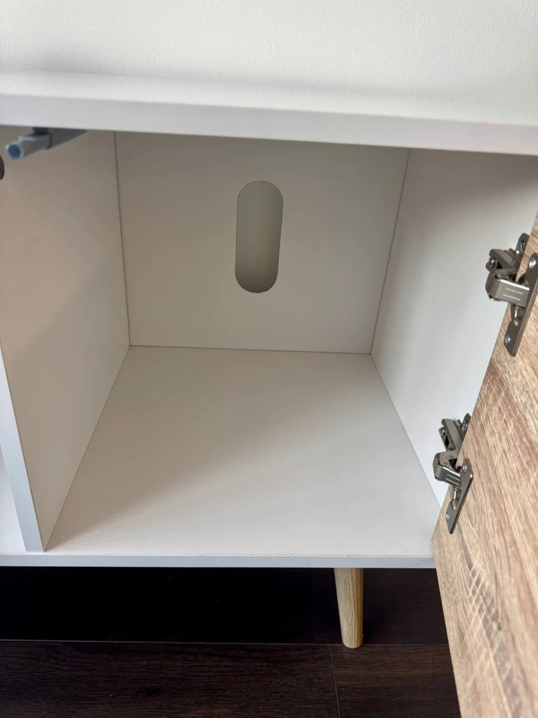 Modern TV Stand with Cabinets White/Tan image indicator(3)