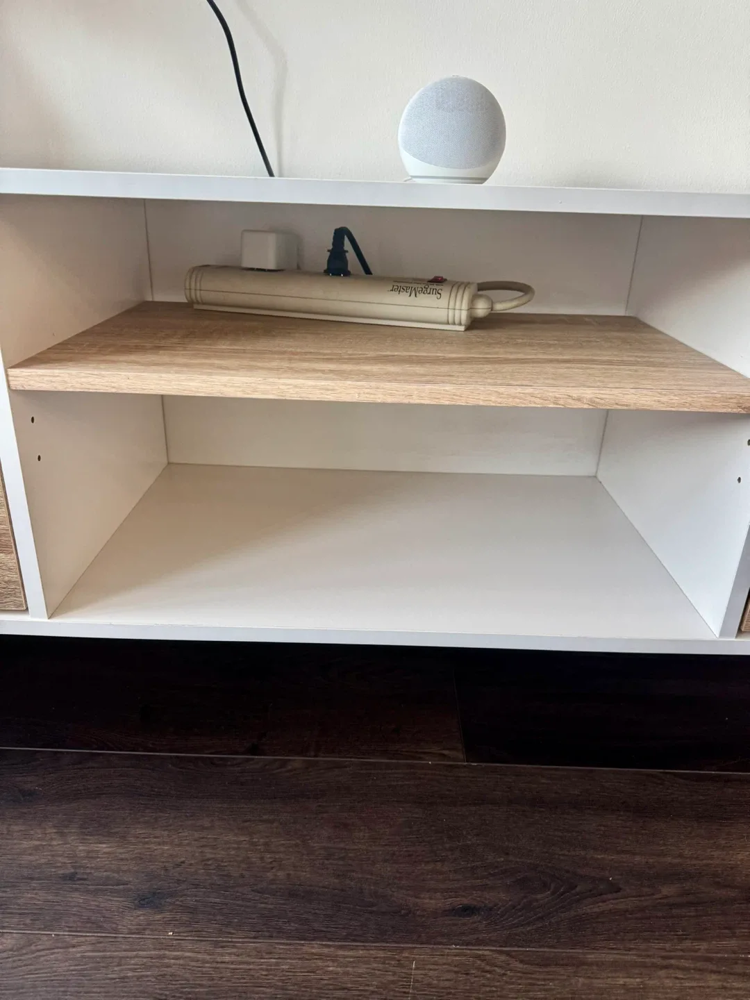 Modern TV Stand with Cabinets White/Tan image indicator(2)