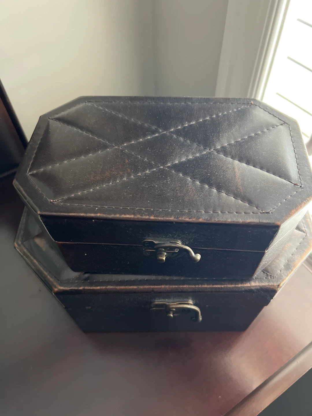 Set of 2 Decorative Octagon Boxes - photo 2