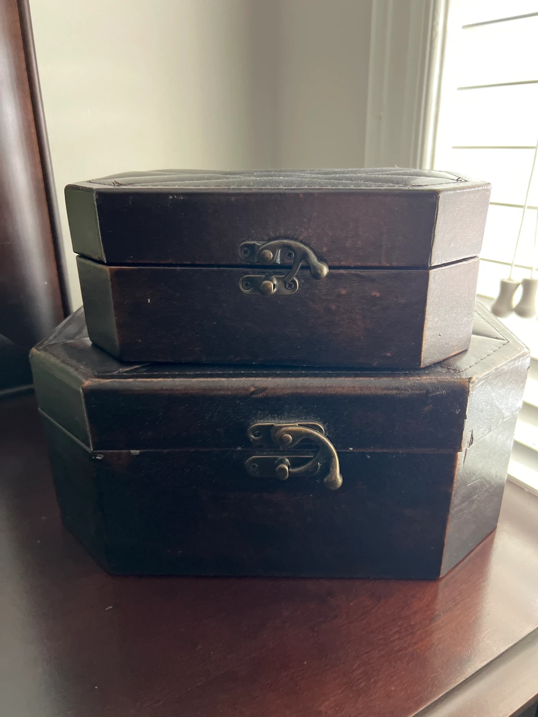 Set of 2 Decorative Octagon Boxes