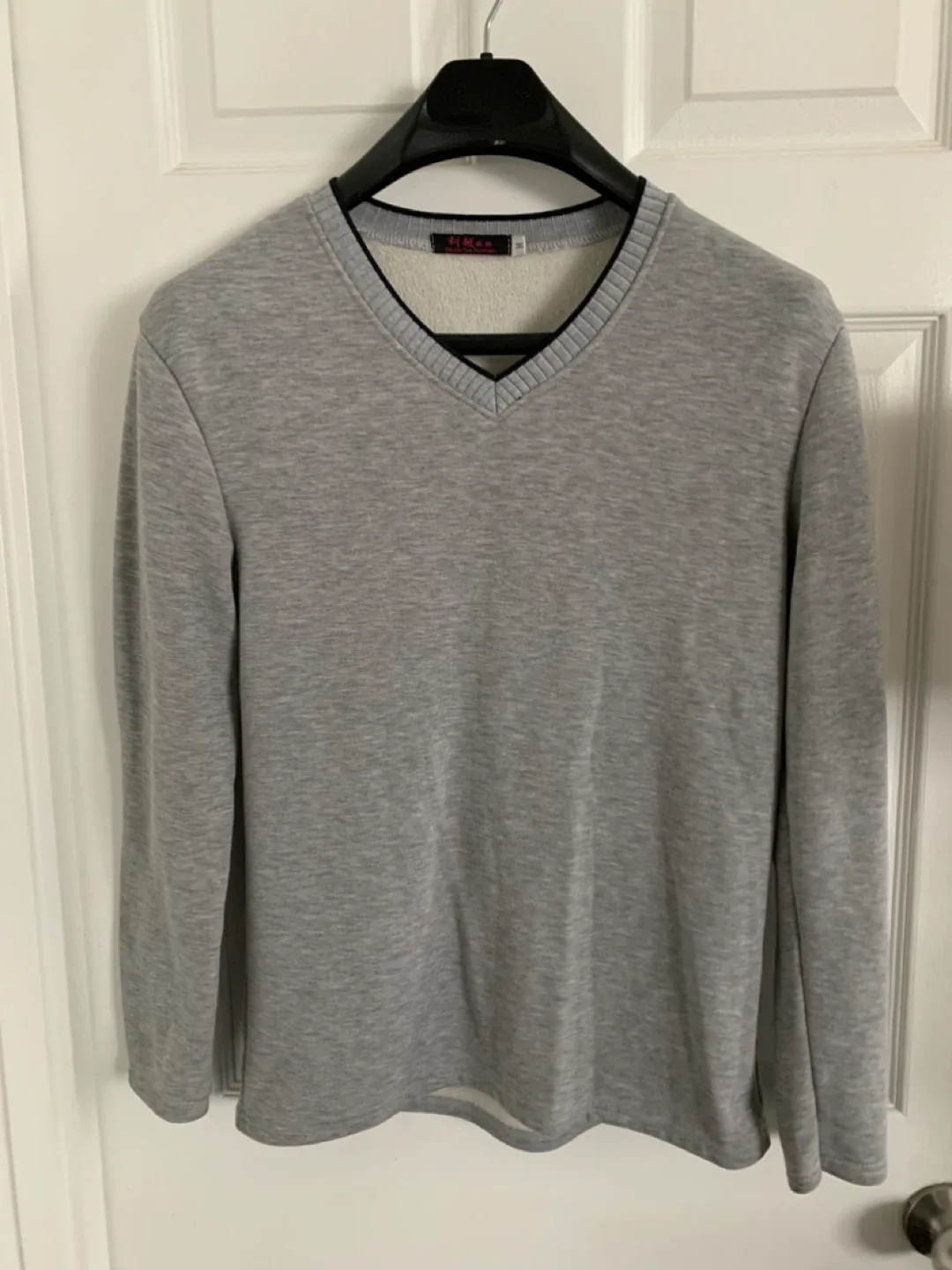 Soft Grey V-Neck Sweater  - Size Medium thumbnail