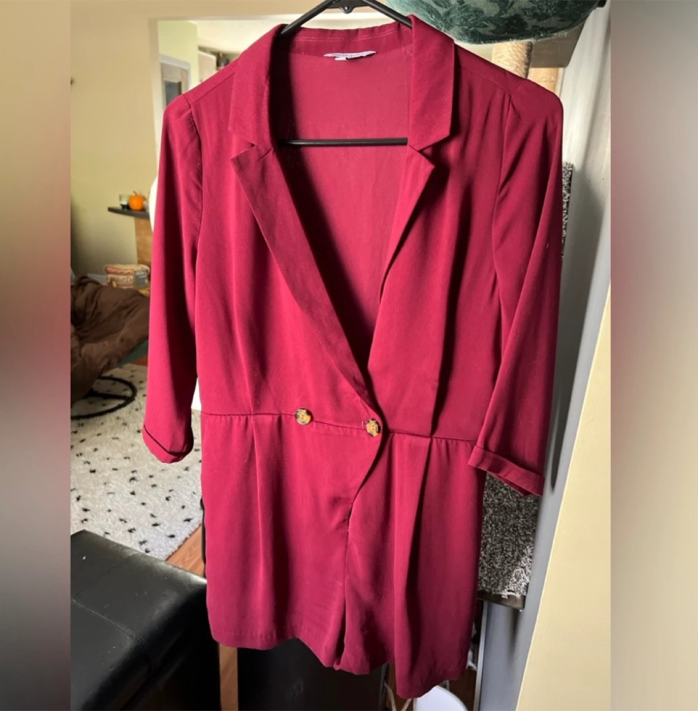 Burgundy Blazer Romper