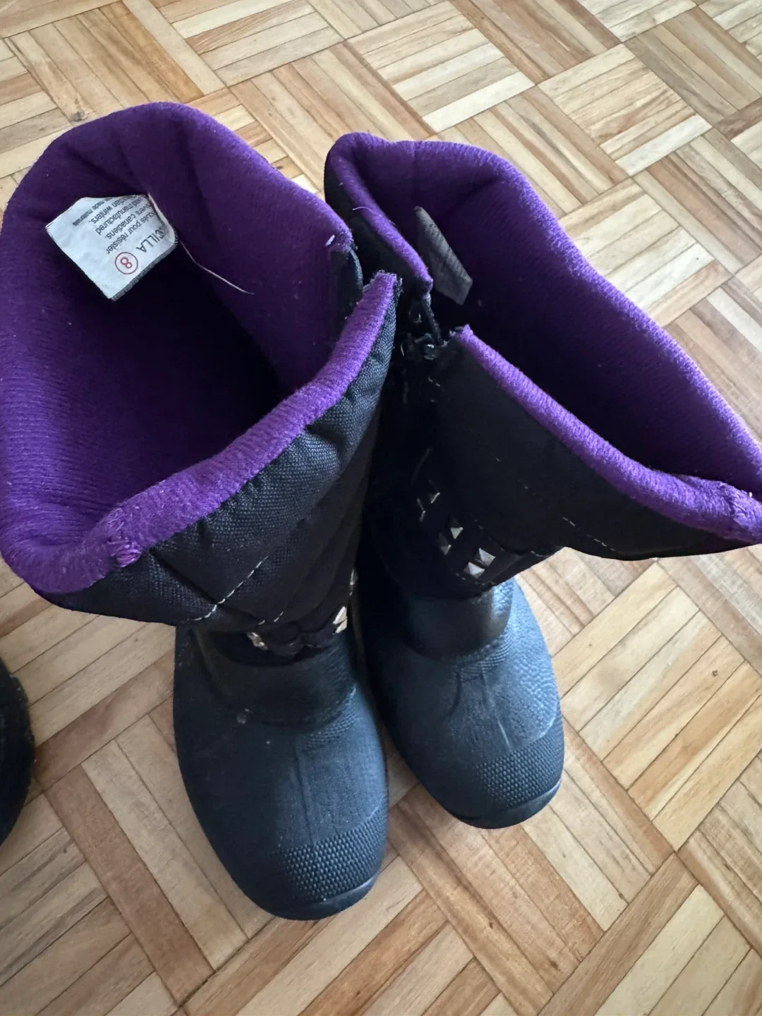 Black & Purple Winter Boots - Size 8 image indicator(2)
