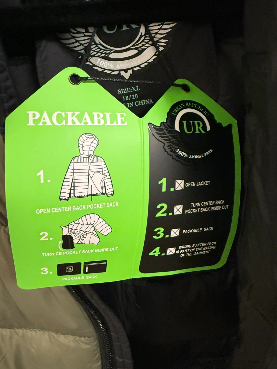 Urban Republic Packable Puffer Jacket XL - photo 3