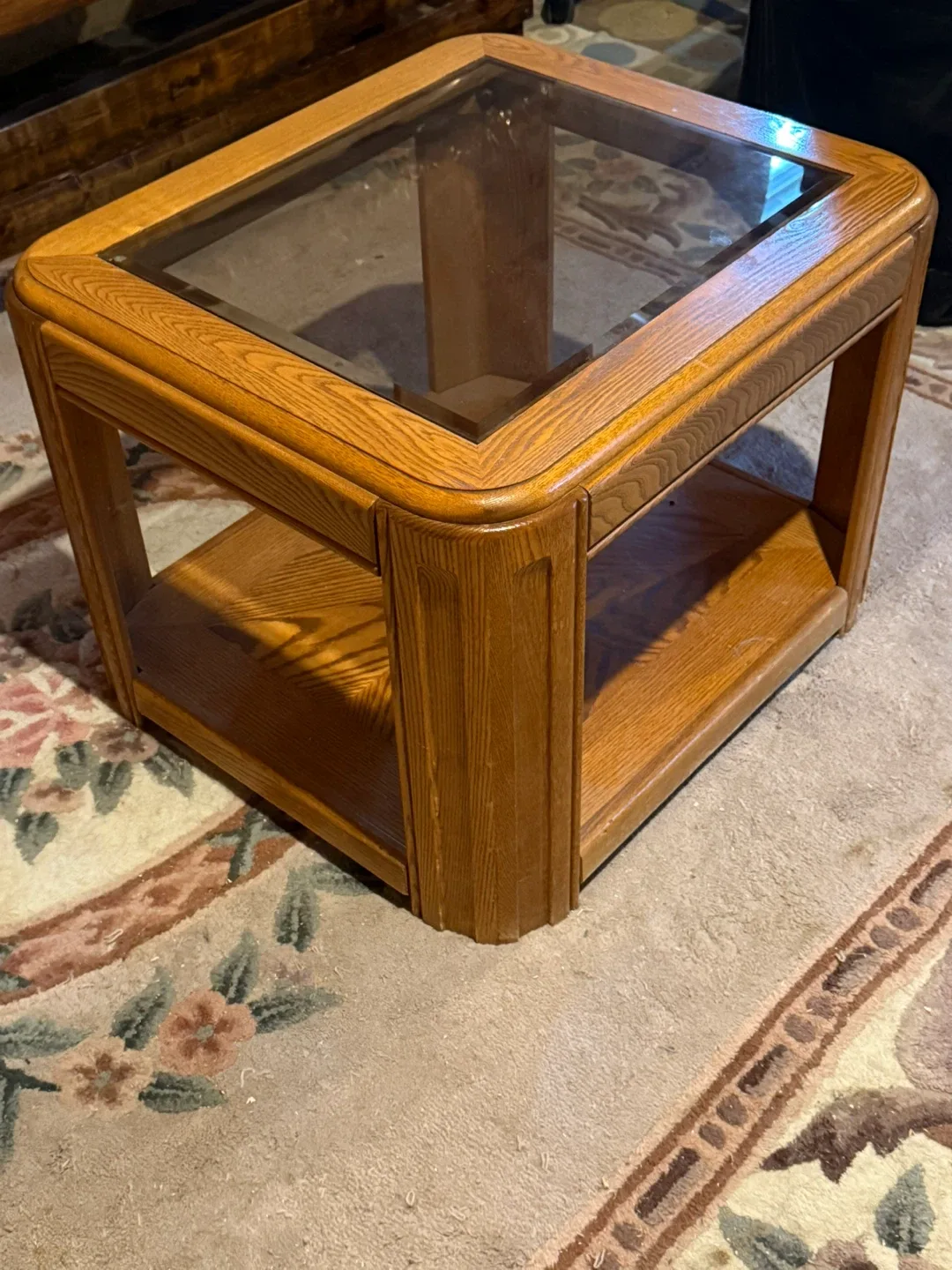 Oak Side Table & Bookcase