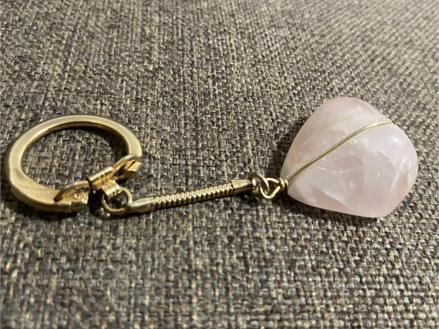 Rose Quartz Keychain - Gold Hardware image indicator(2)