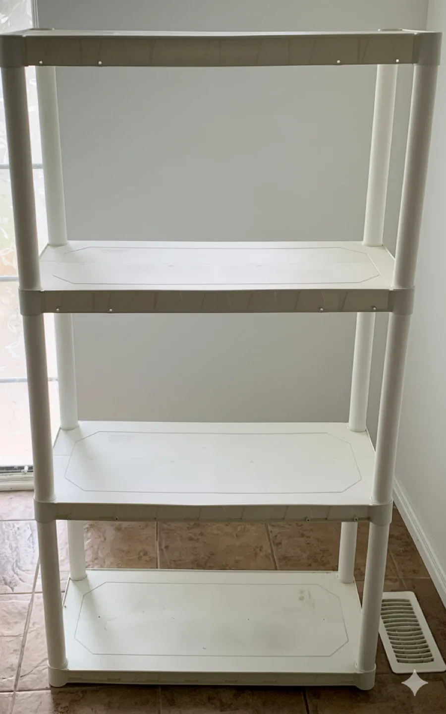 White 4-Tier Plastic Shelf