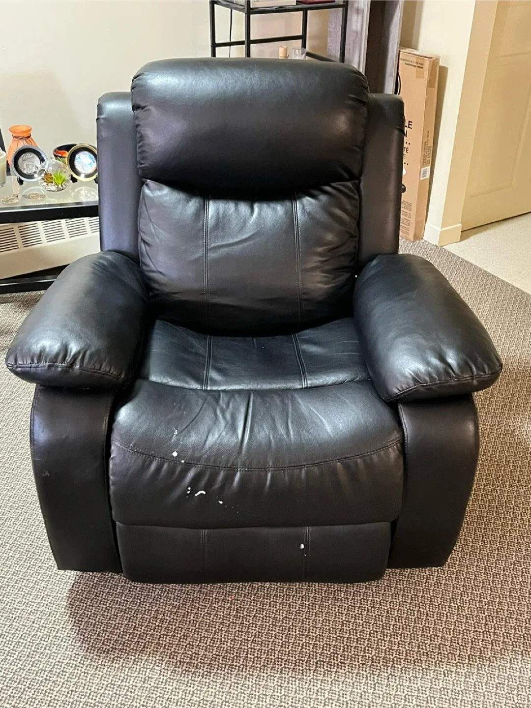 Black Leather Recliner Chair