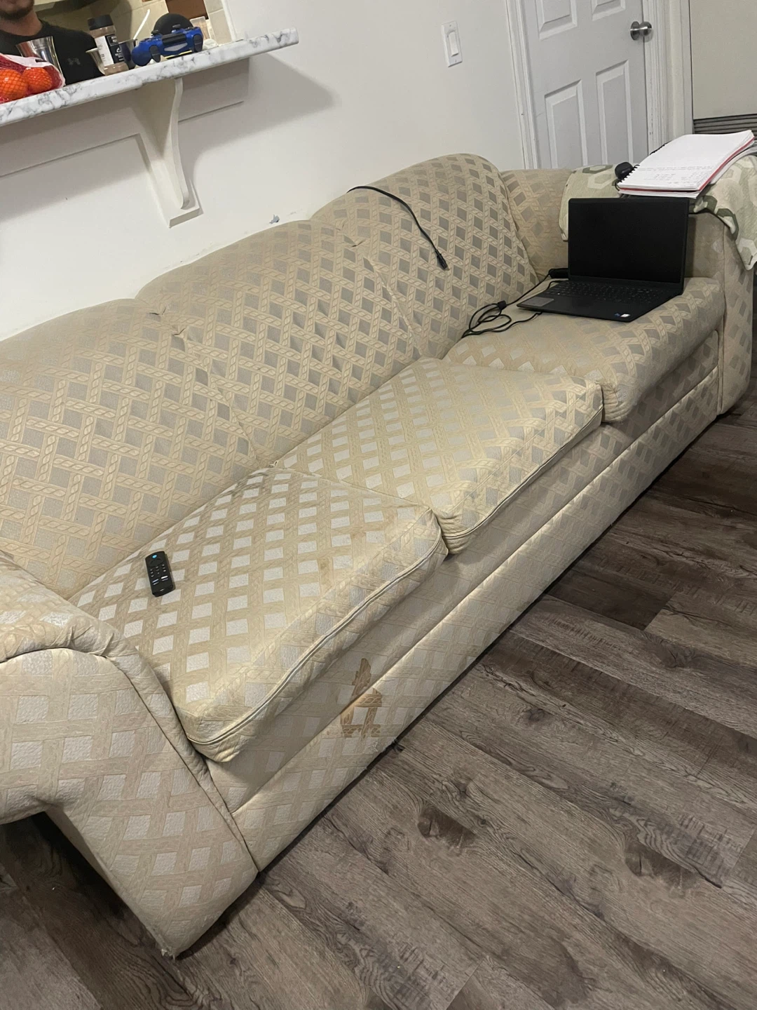 Beige Patterned Sofa - photo 2