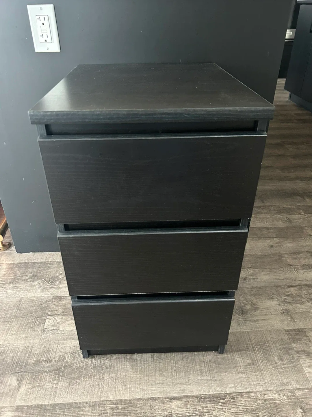 IKEA nightstand with 3 drawers thumbnail