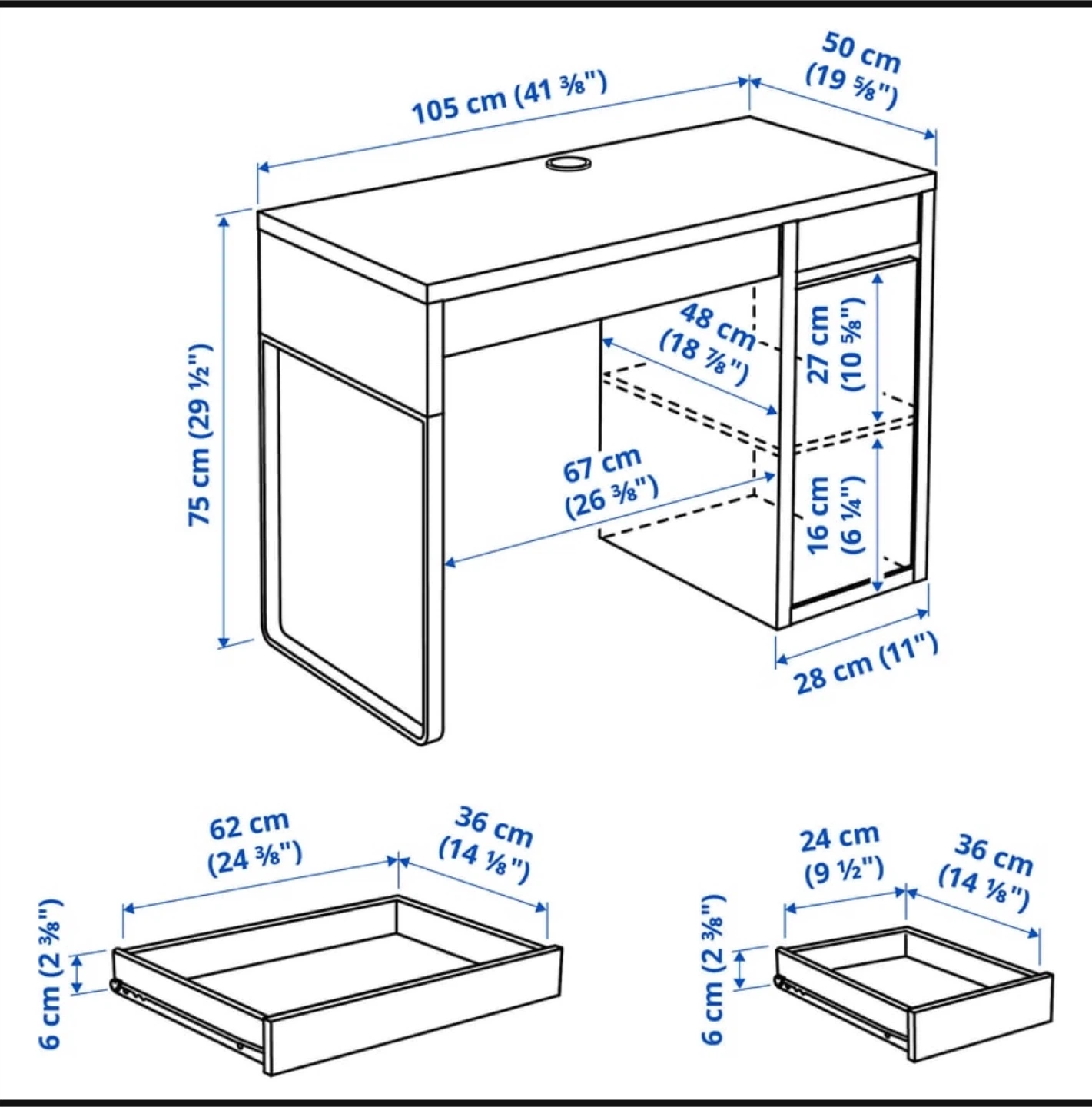 IKEA Micke Desk - Dark Brown - photo 2