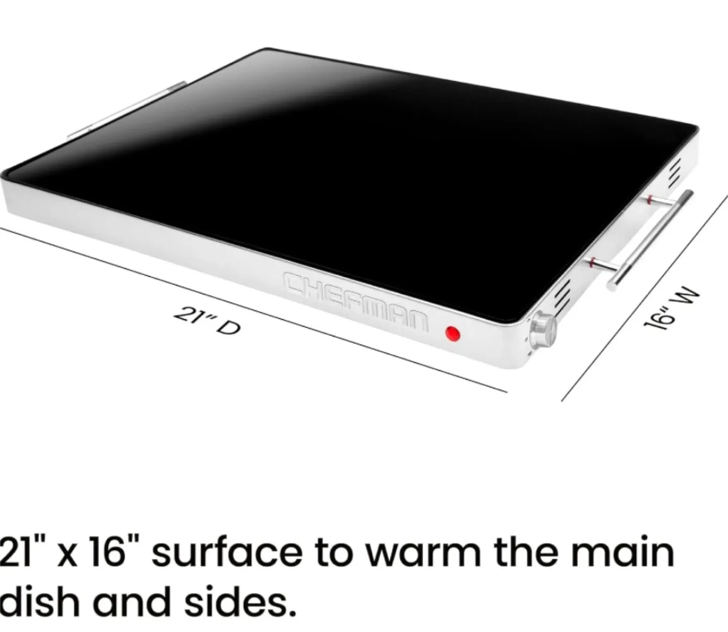 Chefman Electric Warming Tray Adjustable Temperature Control image indicator(2)