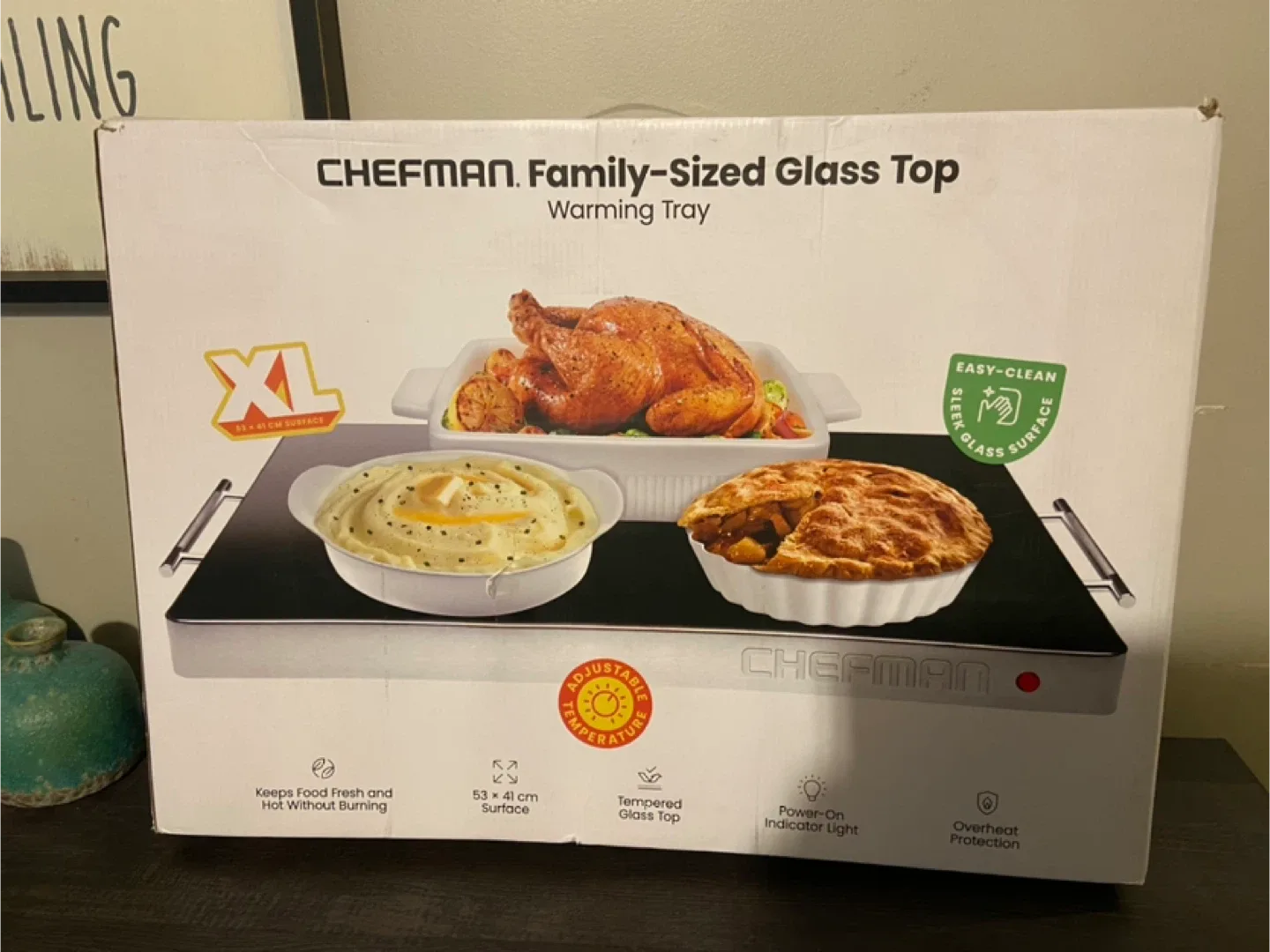 Chefman Electric Warming Tray Adjustable Temperature Control image indicator(6)