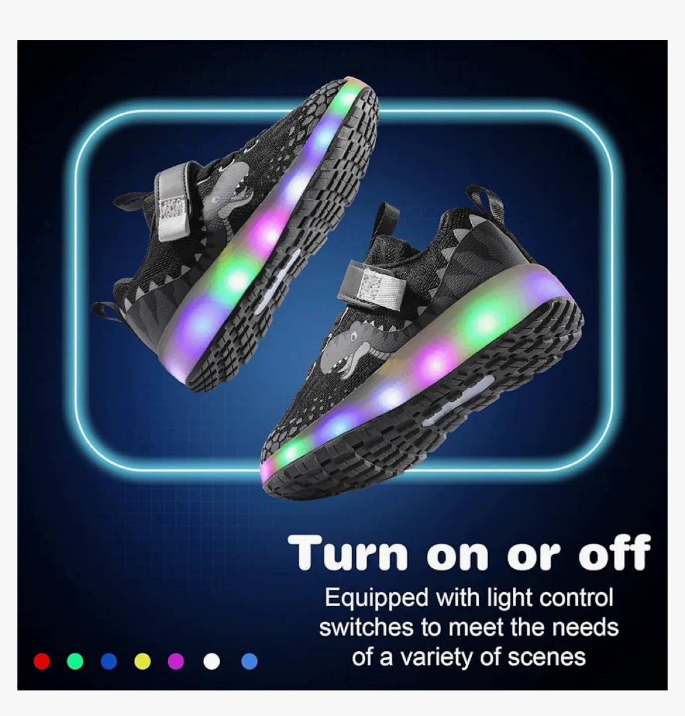 Dinosaur Light-Up Sneakers - Size 8 Toddler image indicator(2)