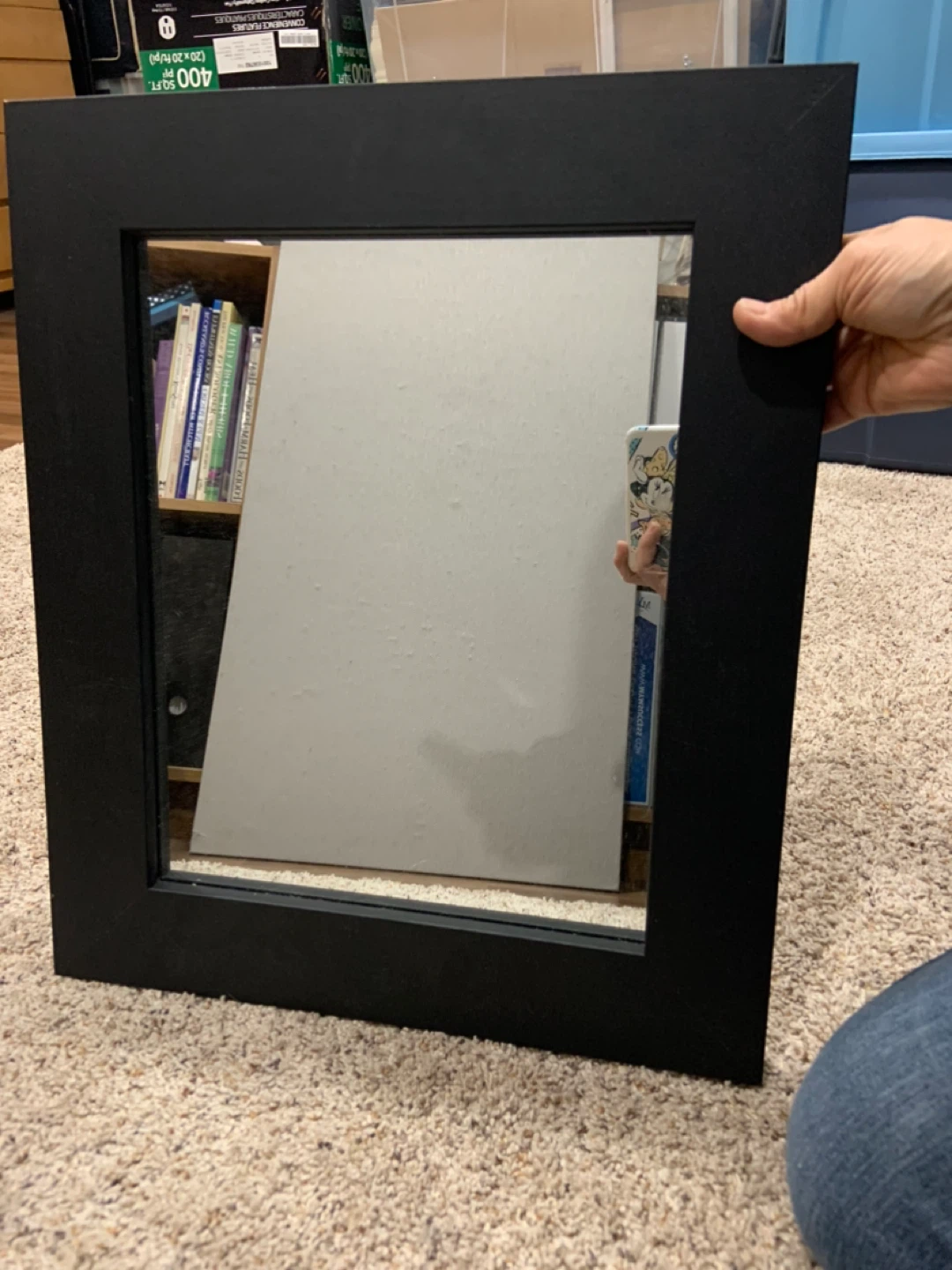 Black Wood Framed Mirror - 16.5 x 19.5 in