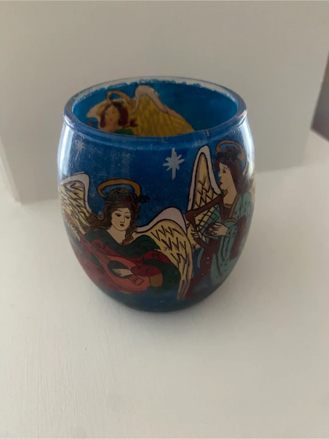 Painted Glass Tealight Holder image indicator(2)