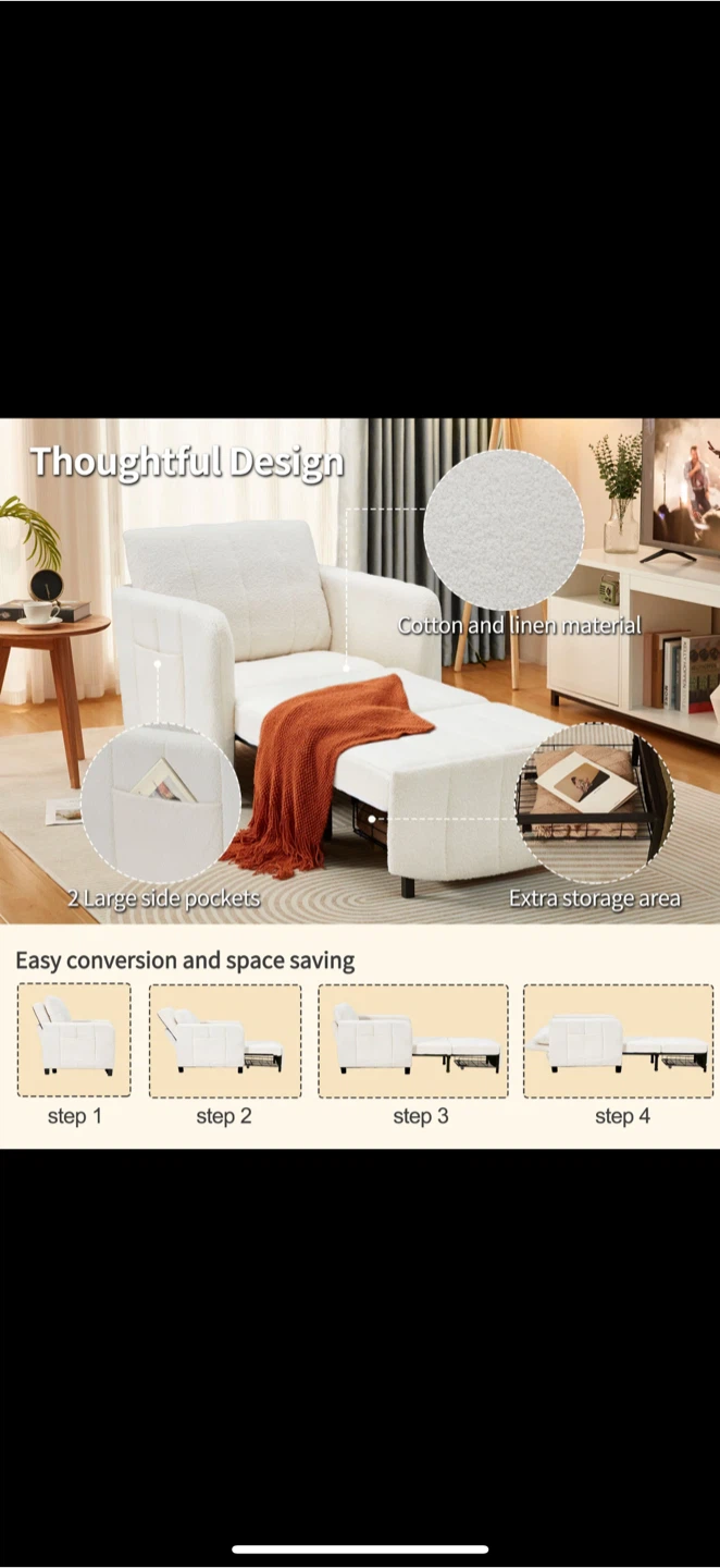 Convertible Sofa Bed Chair - photo 2